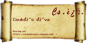 Csukás Éva névjegykártya