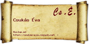Csukás Éva névjegykártya